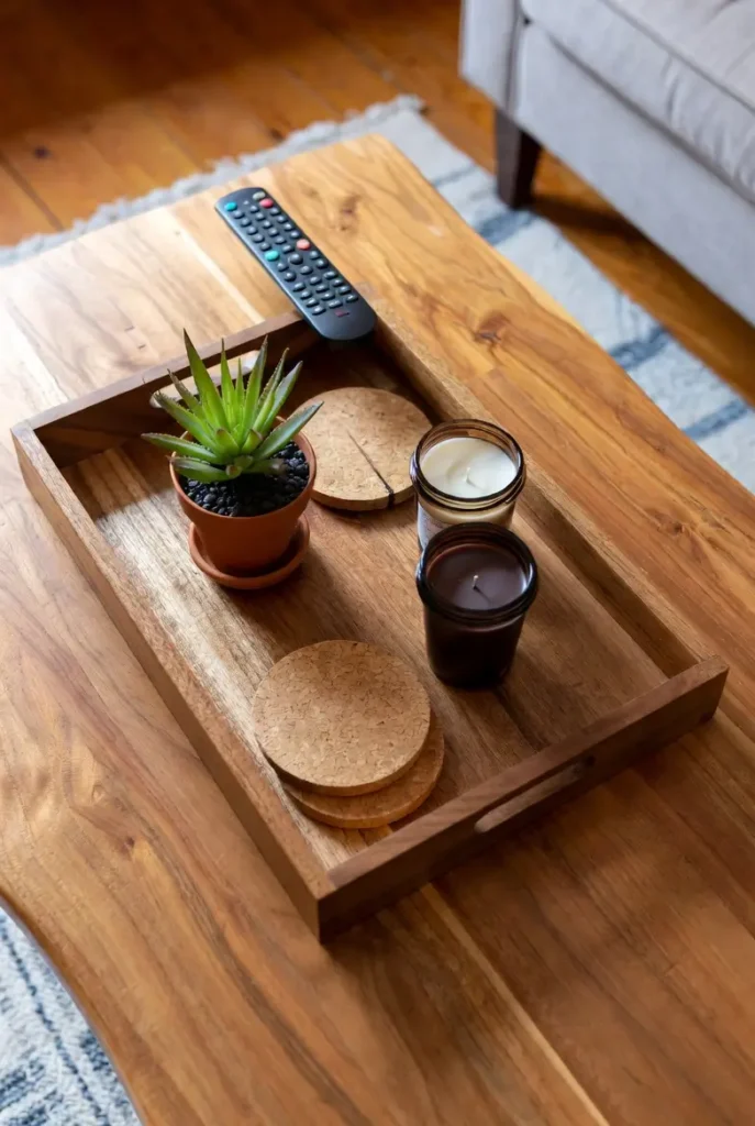 Handcrafted Wooden Tray home décor 
