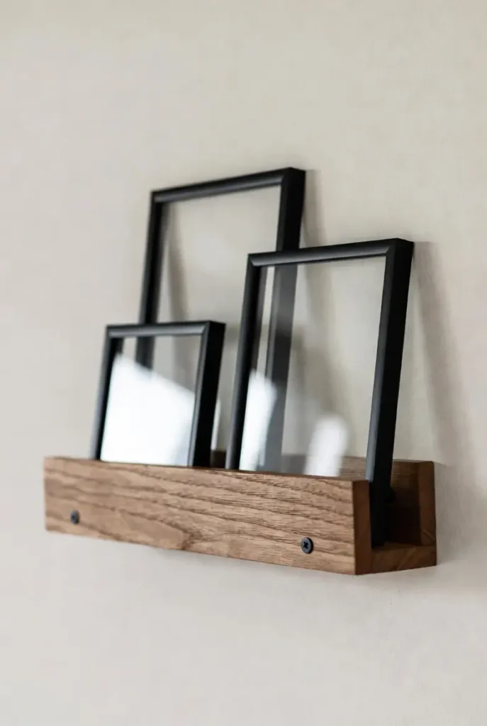 Wooden Photo Ledge Home Décor
